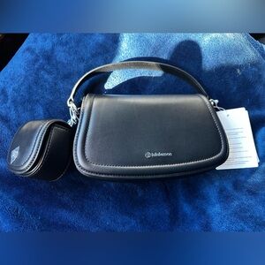 Lululemon Cactus “Leather” mini bag. Black & Silver NWT